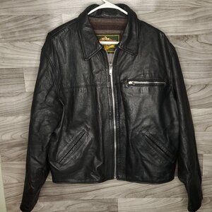 Tuareg Black Italian Leather Blanket Lined Bomber Motorcycle Riding Jacket 52